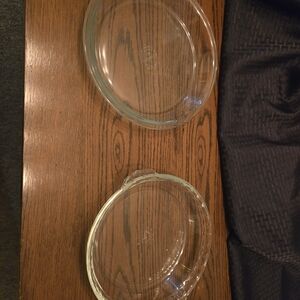 VINTAGE PYREX LOT OF 2 Clear GLASS PIE PLATE DISH # 238 & # 209 1 Scalloped